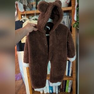 Adorable Brown Fleece Kids Footie